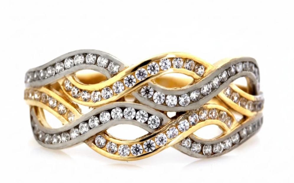 Zlatý prsteň Entrelacé Lumière